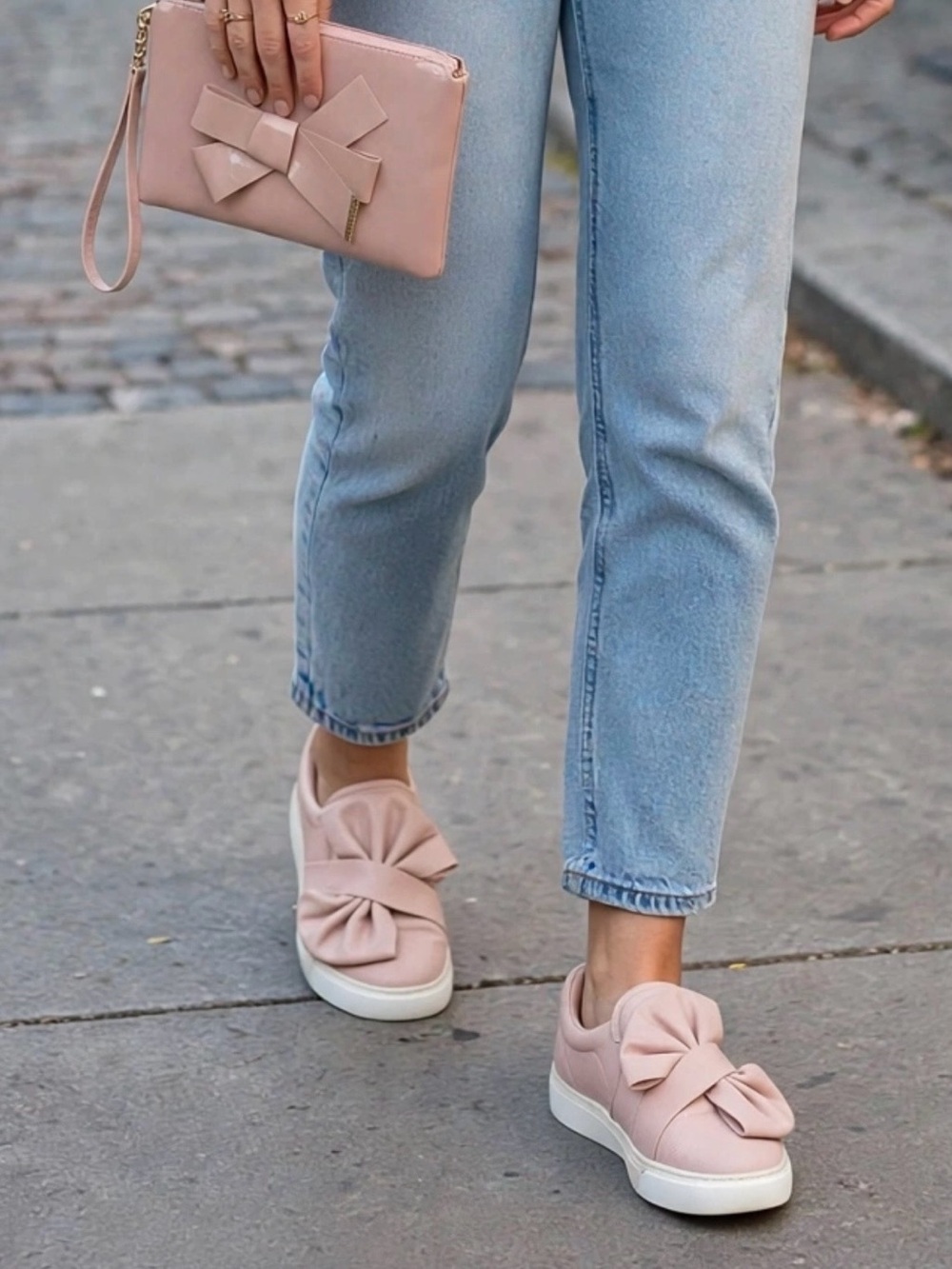 Ted Baker London Glossy Pink Bow Wristlet